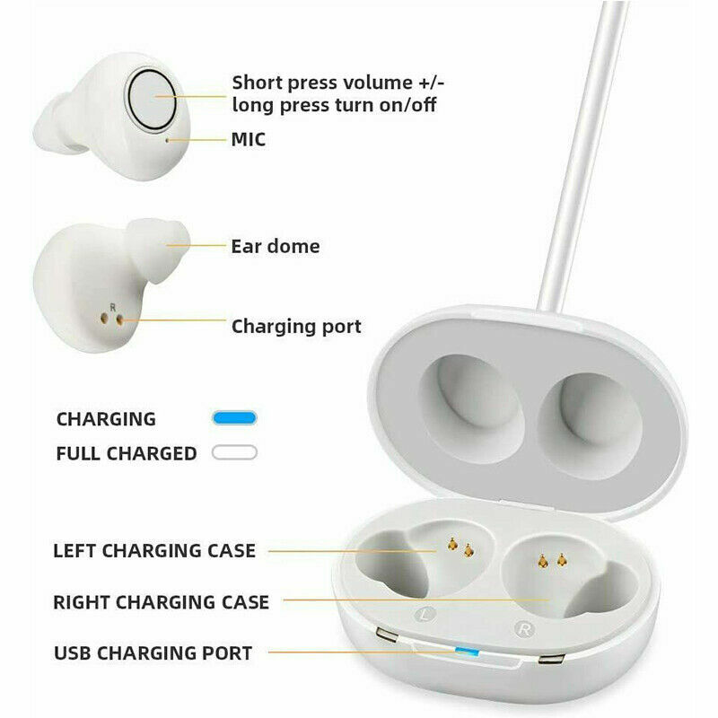 JINGHAO 1 Pair Hearing Aids Invisible In Ear Enhancer Voice Hearing Amplifier