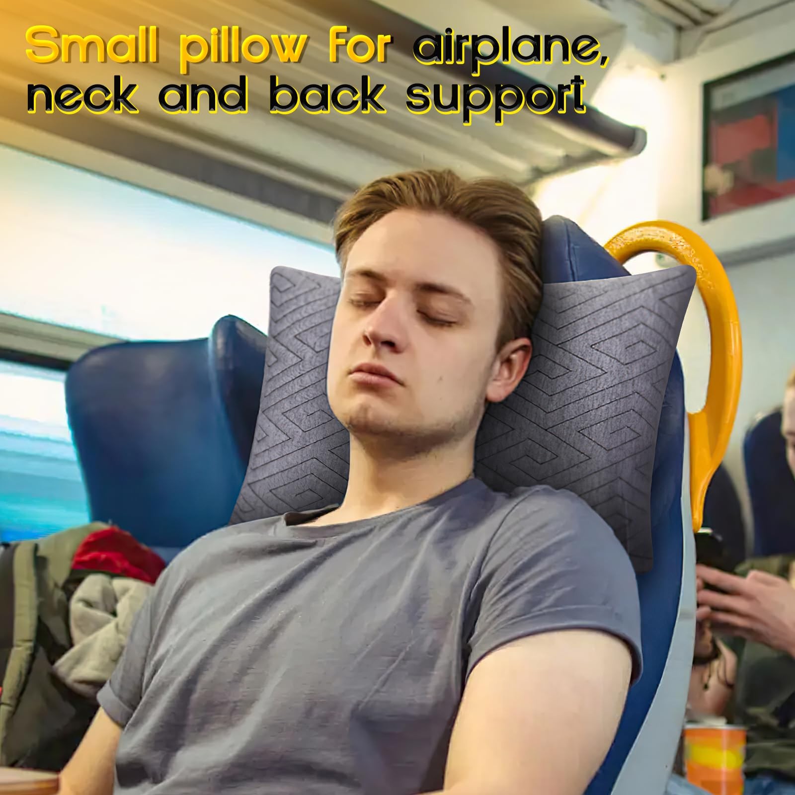 1 MIDDLE ONE Travel Pillow for Sleeping Camping, Memory 17.5 x 12 Inch, Grey