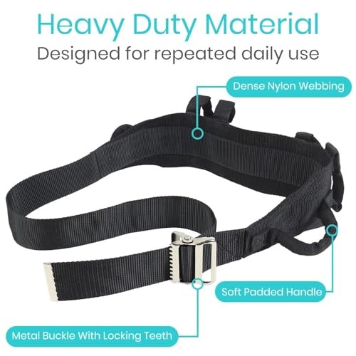 Vive Gait Belt 350Lbs Transfer With Handles Medical Nursing Safety Patient