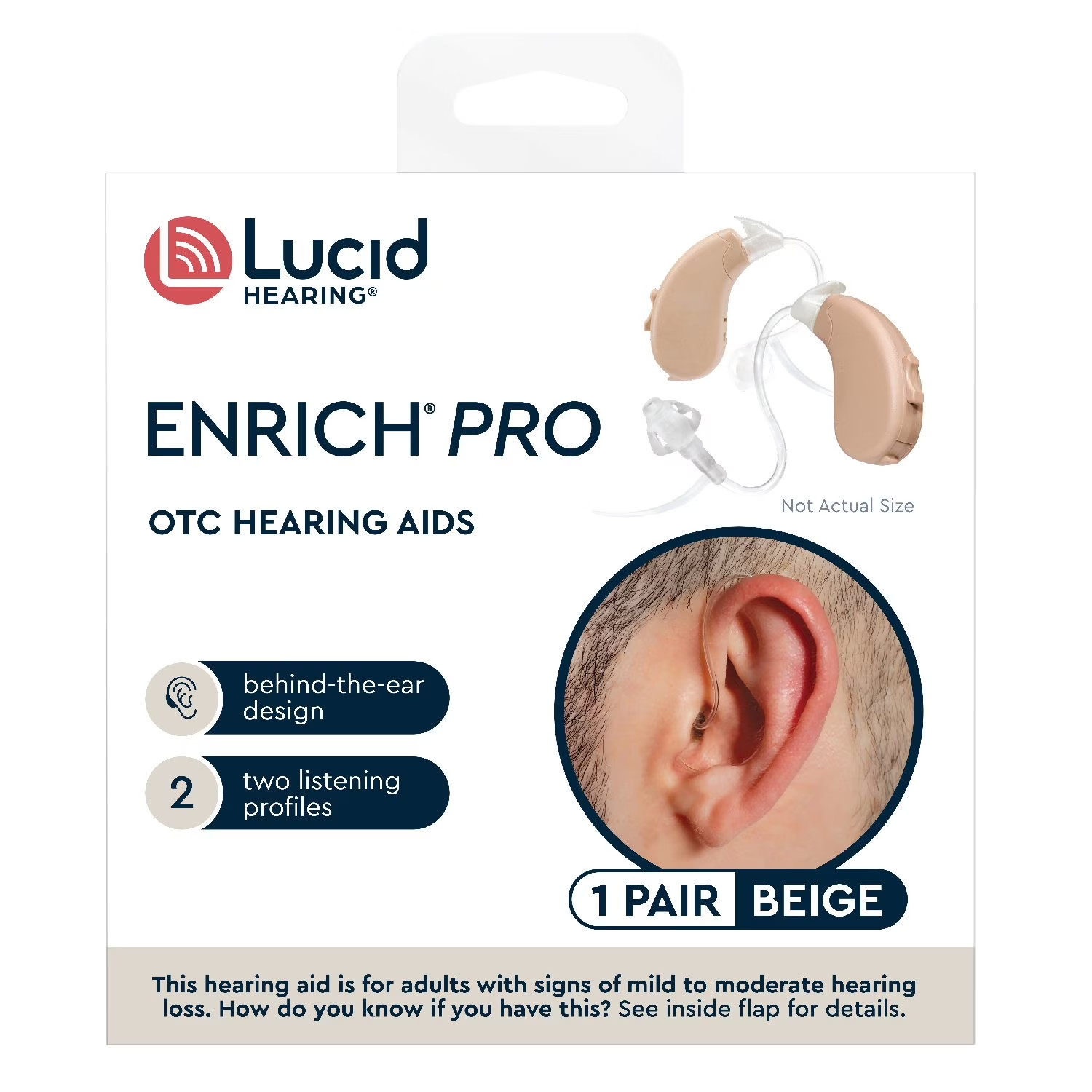 Lucid Hearing Enrich Pro BTE | Behind-the-Ear OTC Hearing Aids (Pair) NEW !!!!!!