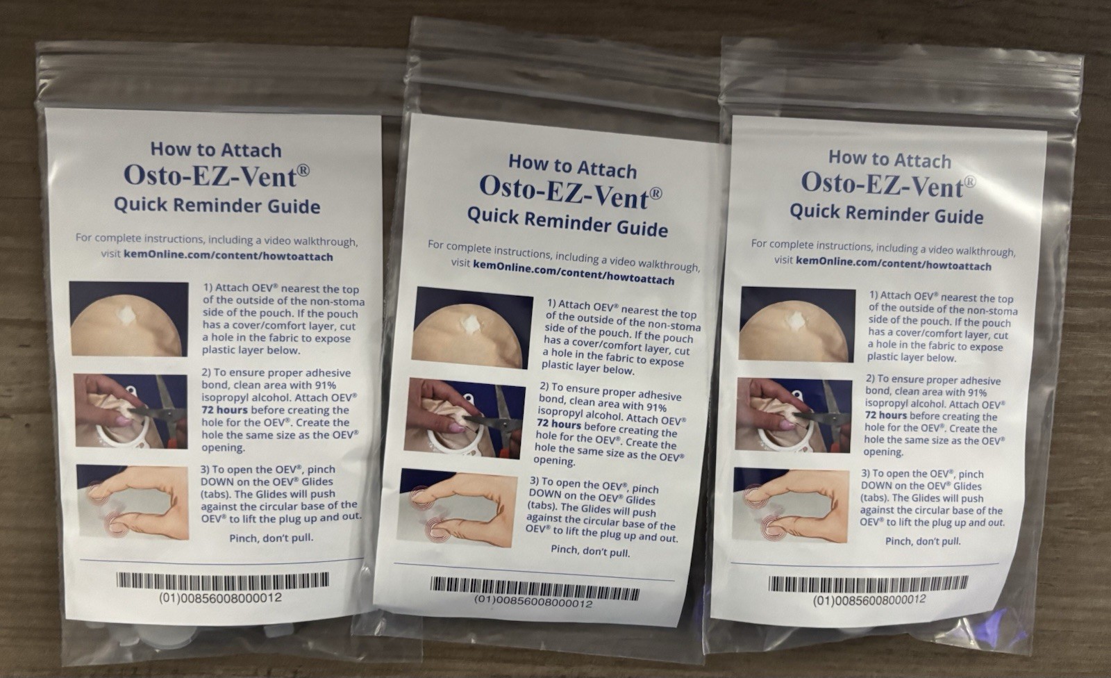 Lot Of 3 Kem Osto EZ Vent A4366 Ostomy Pouch Venting System 3 Pack Of 10 Vents