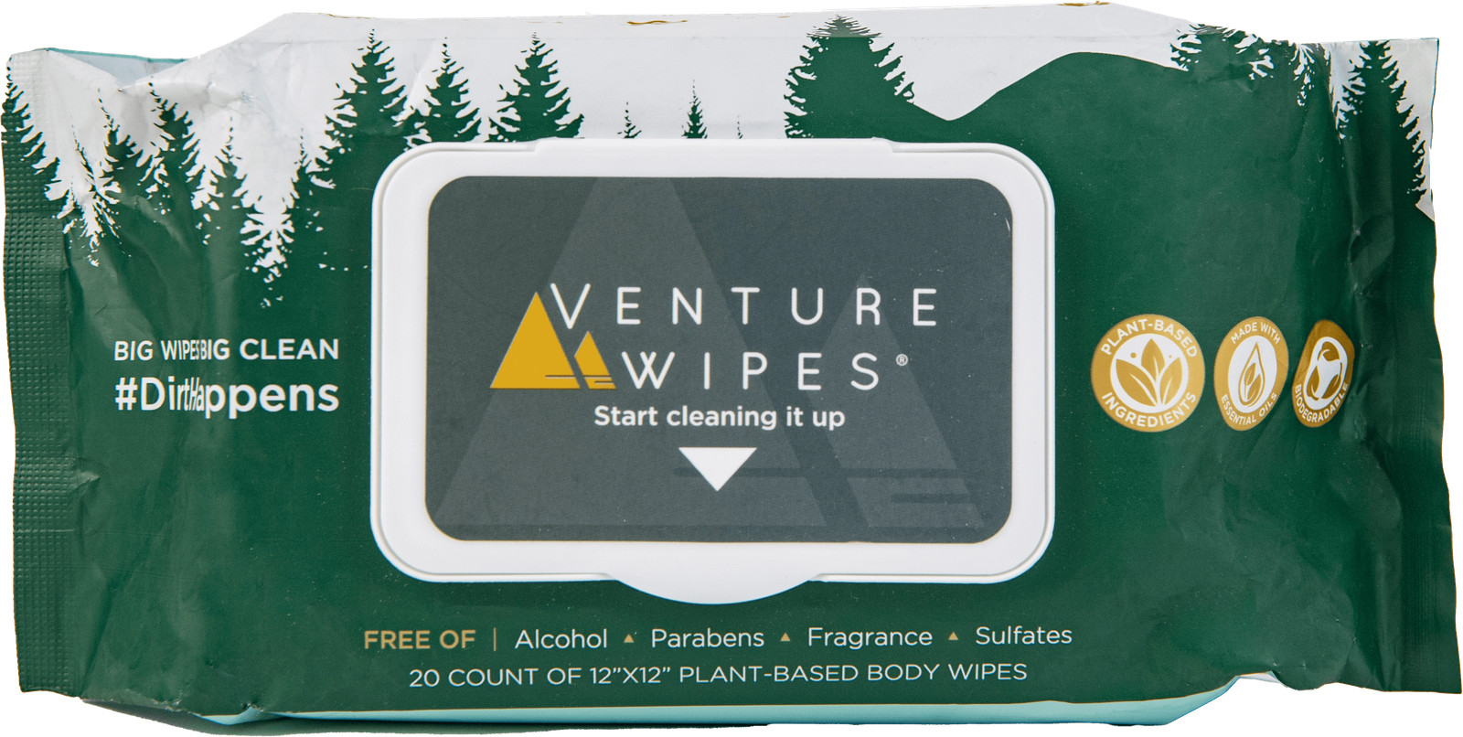 Large Body Wipes Bathing Biodegradable Aloe Vitamin E Tea Tree Oil 20ct PullPack