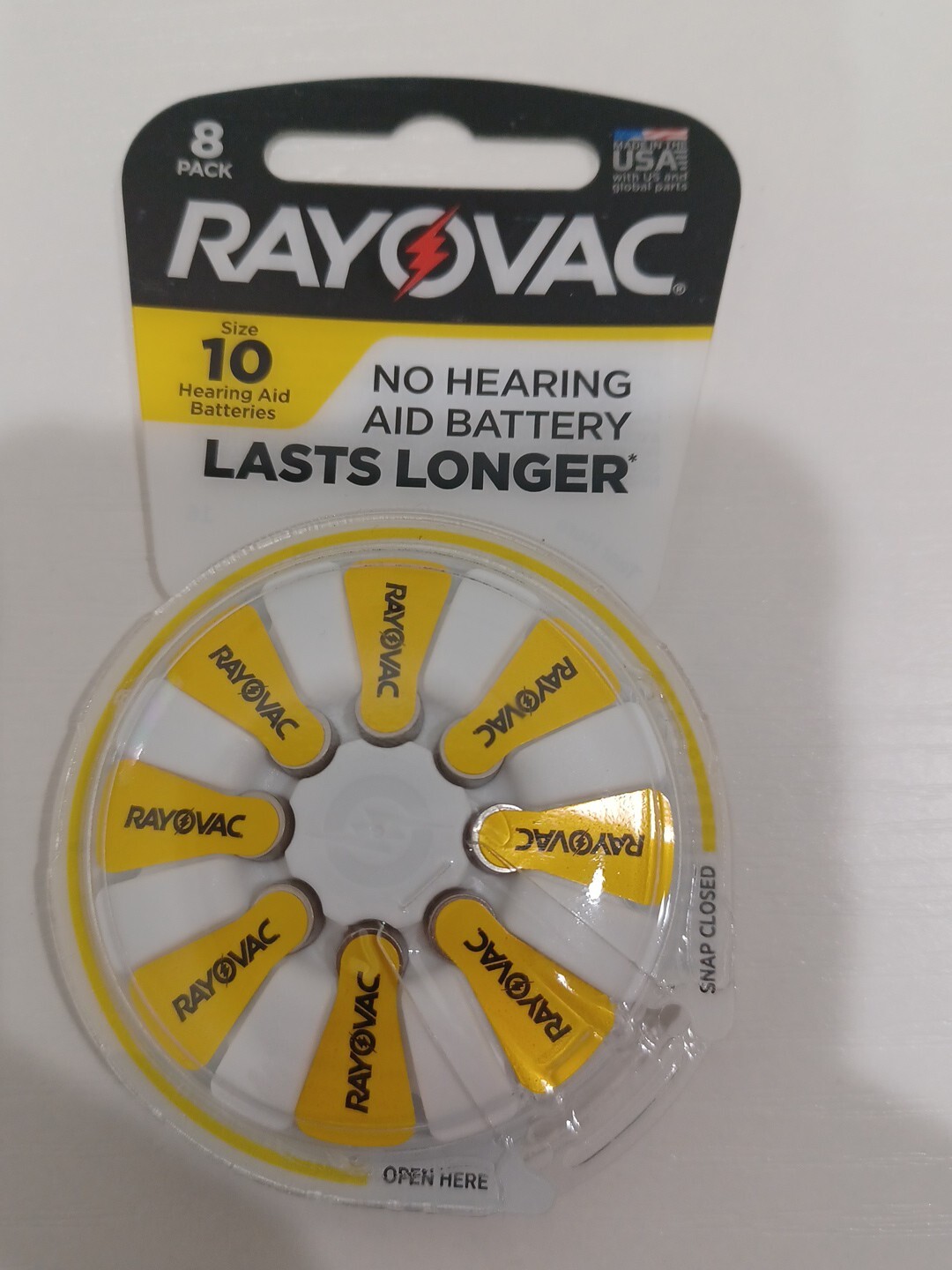 Rayovac 1.45V Hearing Aid Battery 8 Batteries Size 10 Exp 04/2025