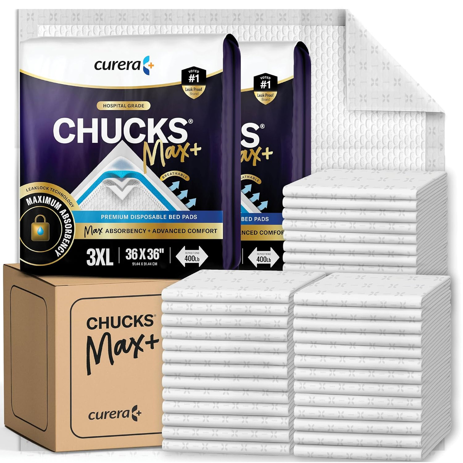 Disposable Bed Underpads XXL 36×36 Breathable Incontinence Pads for Adults Large