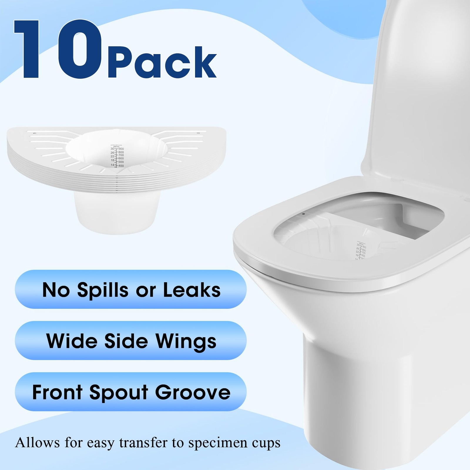 BeHerk Urine Hats for Toilets, Specimen Collection Pan, Universal Toilet Hats to