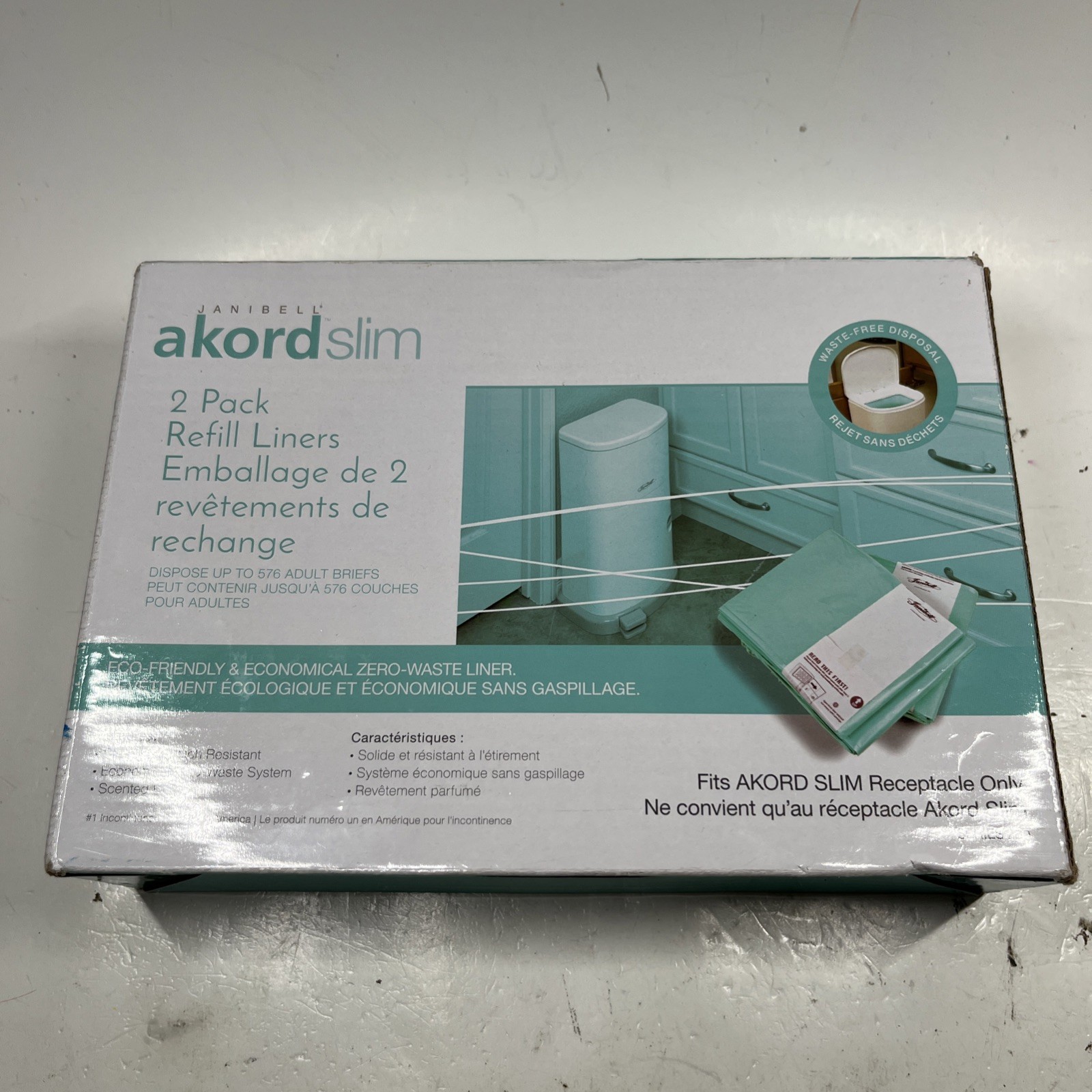 Janibell Brand Akord Diaper Disposal Liners for 280 Slim Model Scented 2-Pack