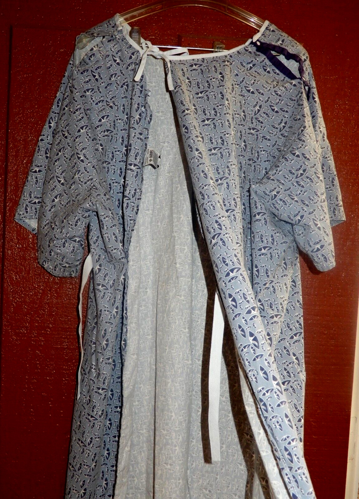 HOSPITAL PATIENT GOWN Bariatric IV Snap Sleeves 2 Ties In Back SIZE LARGE MIP