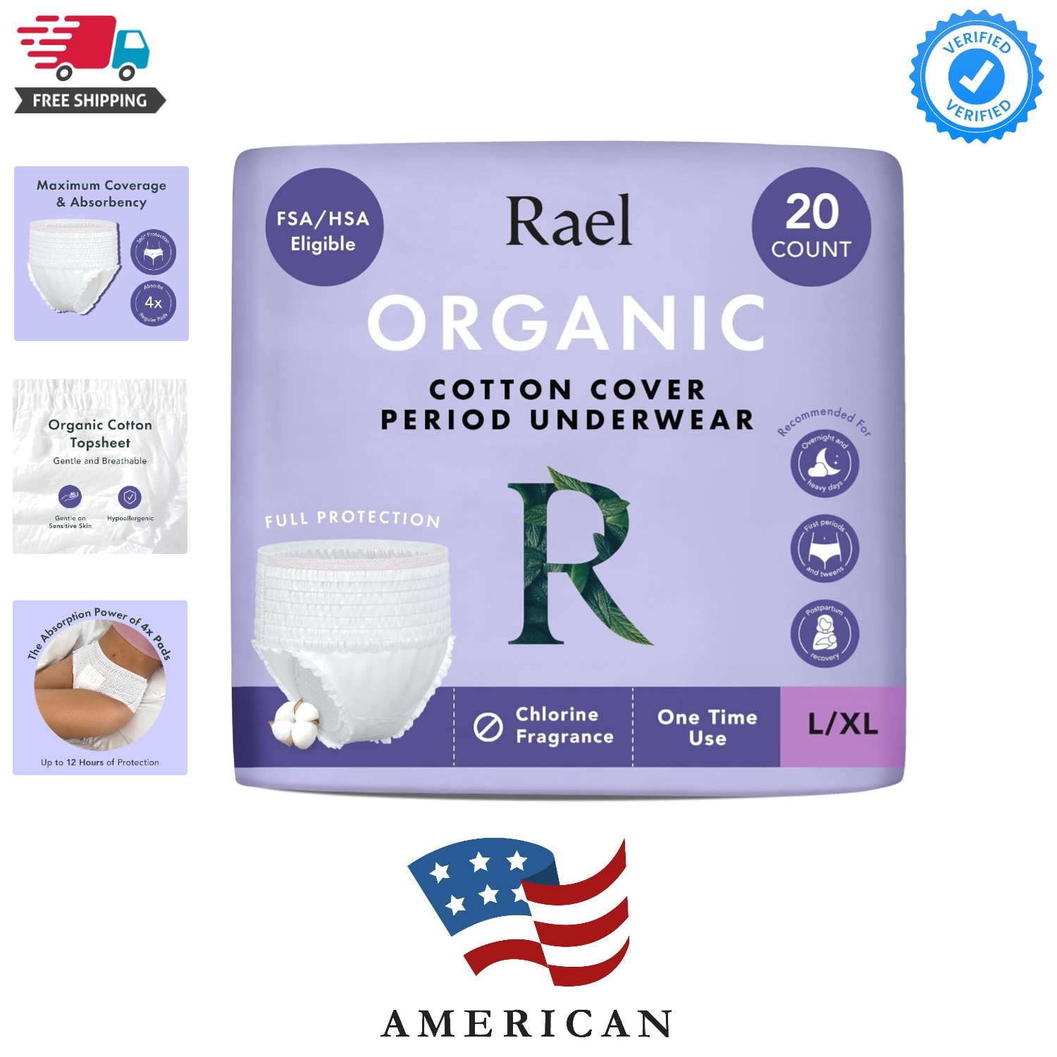 Disposable Underwear for Women, Organic Cotton Cover – Postpartum Essentials,…