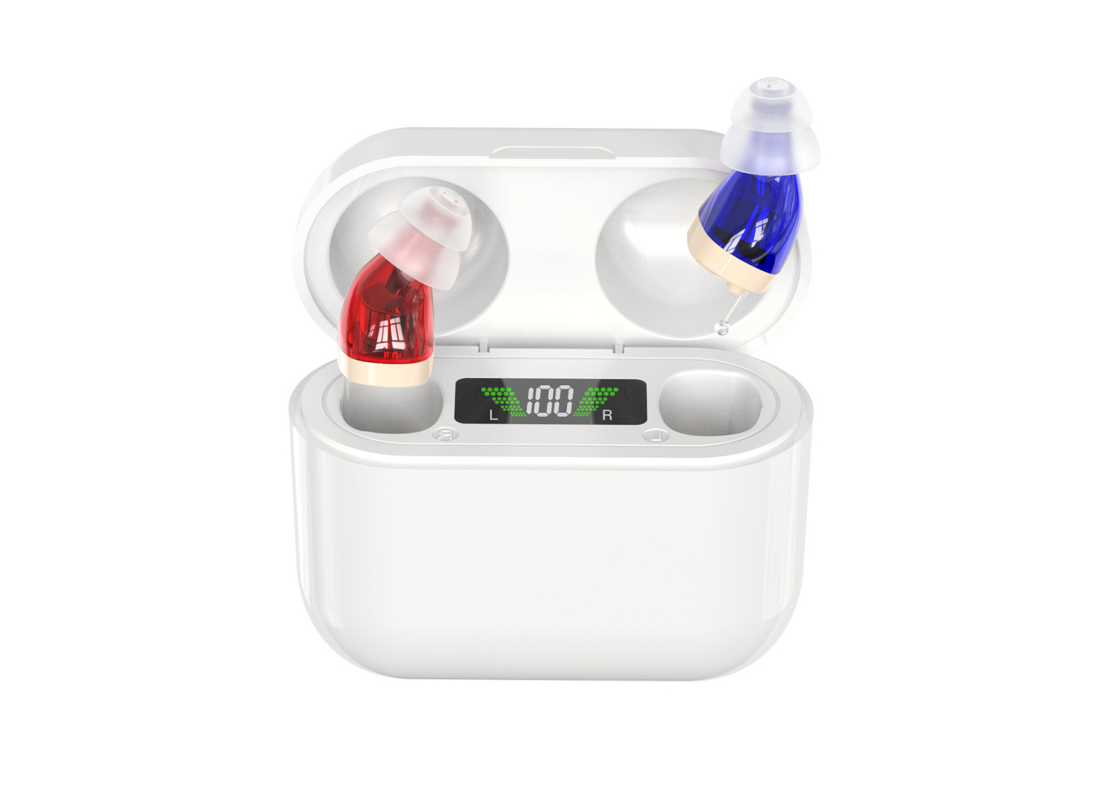 1 Pair Rechargeable CIC Noise Reduction Hearing Aids For Seniors & Adults