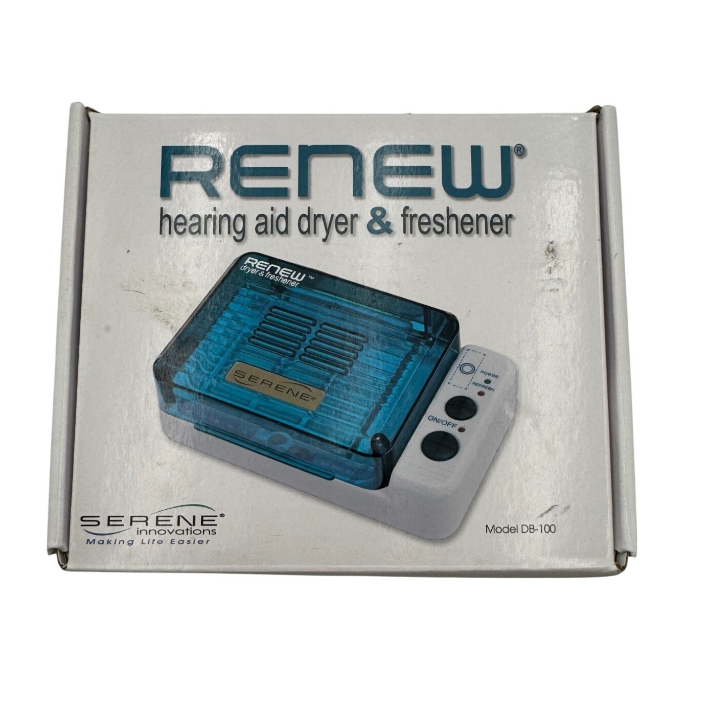 New Serene Innovations DB-100 Compact White ReNew Hearing Aid Dryer & Freshener