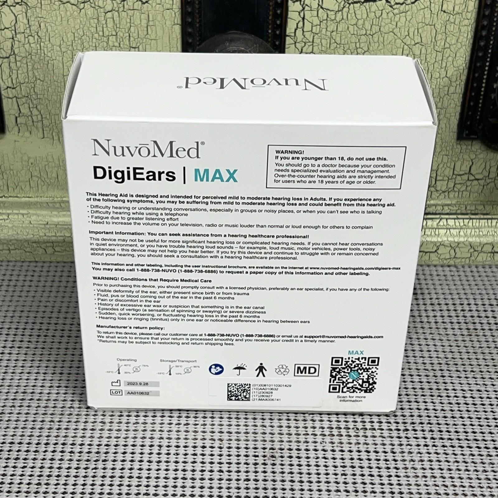 NuvoMed DigiEars Max CIC OTC Hearing Aids Rechargable 36 Hr HSA-4/0142