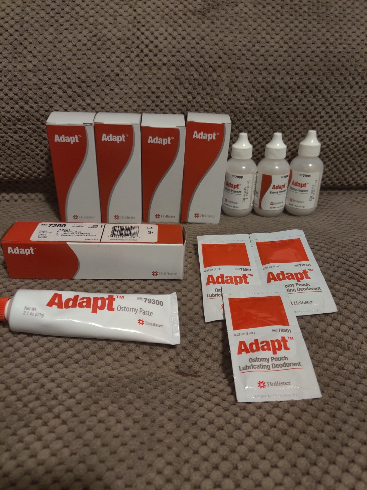 Lot of Hollister Supplies 7 Bottles Adapt Stoma Powder Ref# 7906 Ostomy