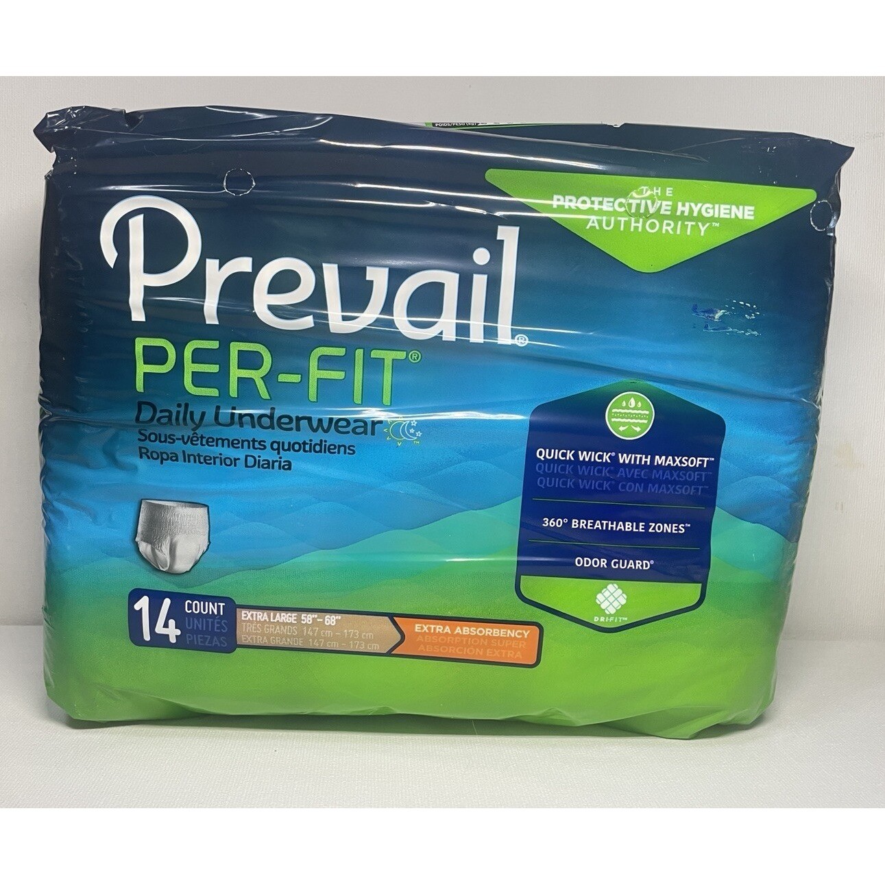 Prevail Per-Fit Daily Underwear Extra Large 14 Count Extra Absorbency XL 58-68