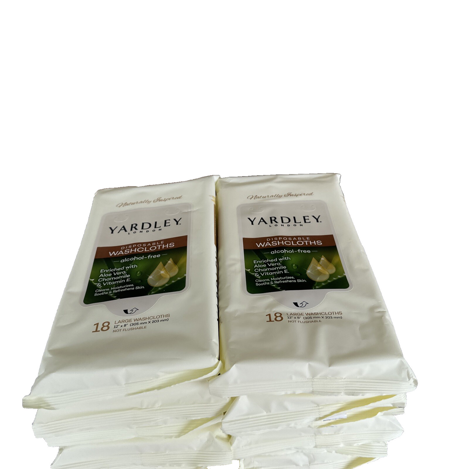YARDLEY LONDON 216 Disposable Washcloths 12 Packs Moisturizing VitaminE Aloe 216