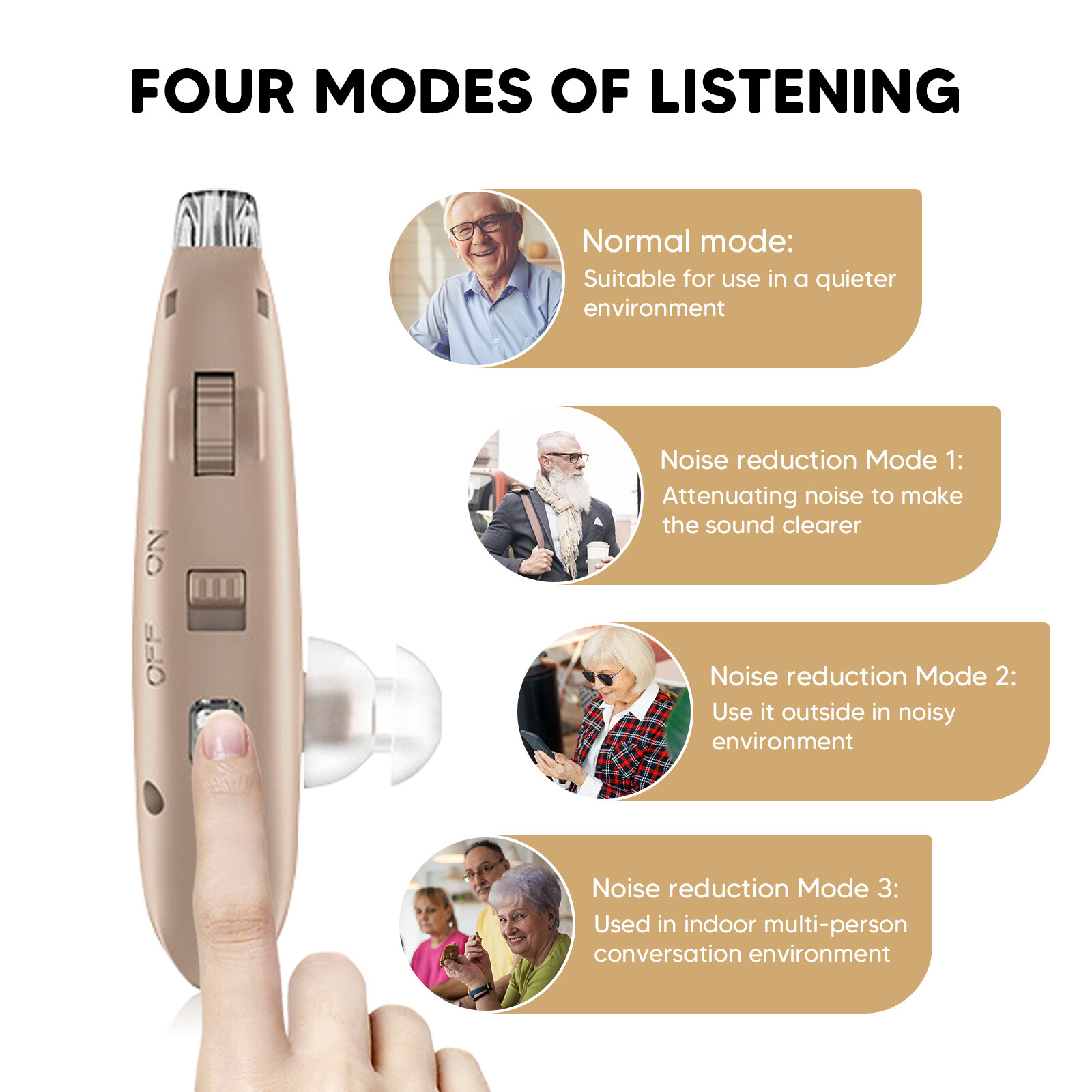 1 Pair Of Digital Hearing Aid Severe Loss Rechargeable Invisible BTE Ear Aids
