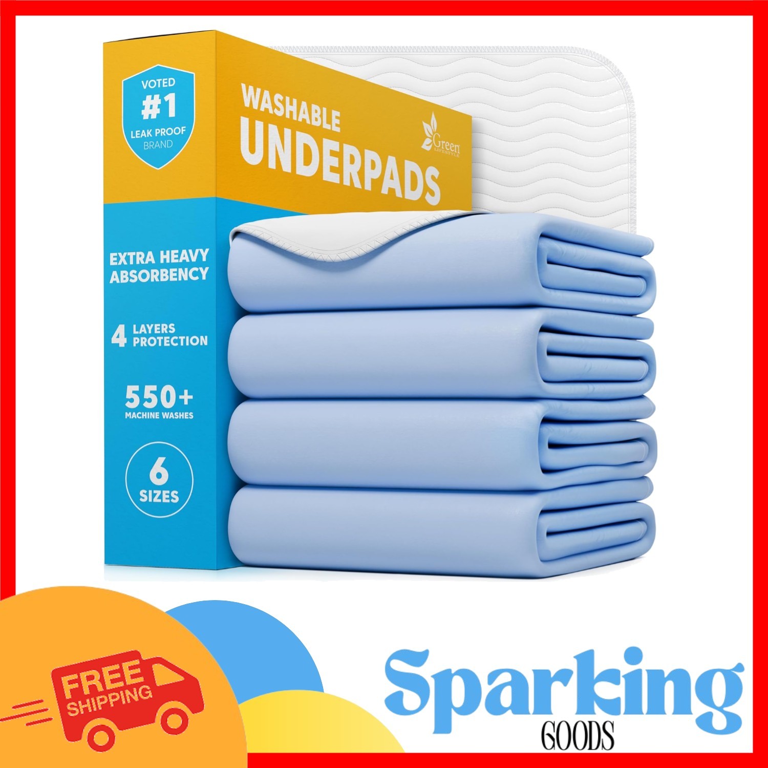 Versatile Incontinence Bed Pads – Large 34×36 Washable Underpads – Pack of 4