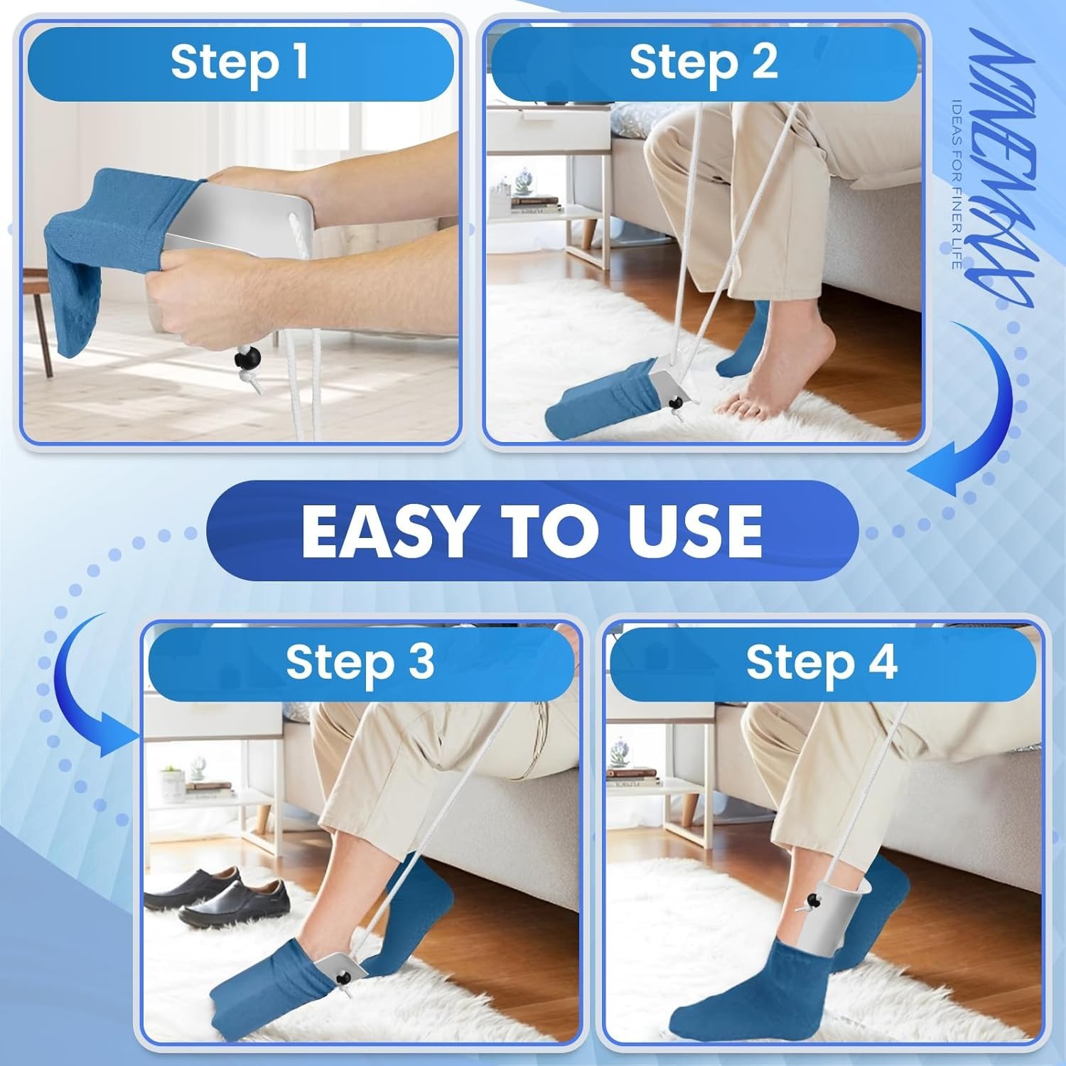 Sock Aids for Putting On Socks, Easy On Helper Assist Device for Seniors Elde…