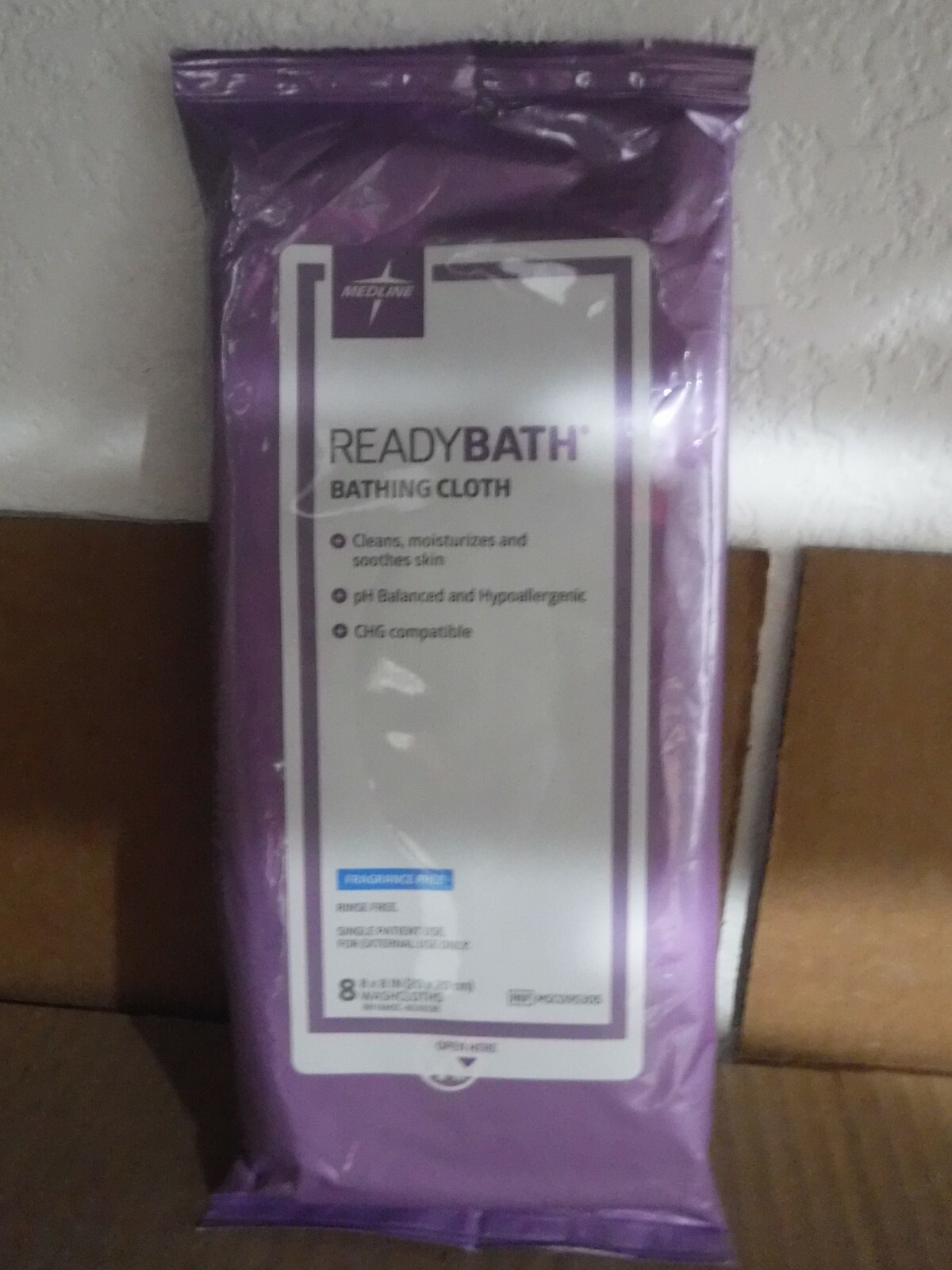 8ct Medline ReadyBath Body Cleansing Washcloths MSC095305 NEW.