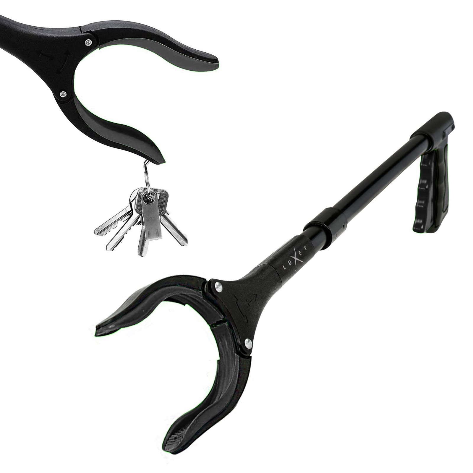 Grabber Tool 19″ Aluminum Magnetic Claw, Rotating Lightweight Foldable Black