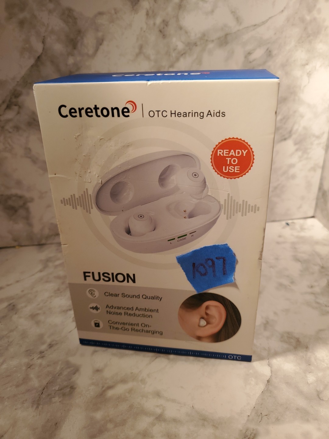 Ceretone Fusion OTC Hearing Aids Rechargeable White Model CE-A61AT