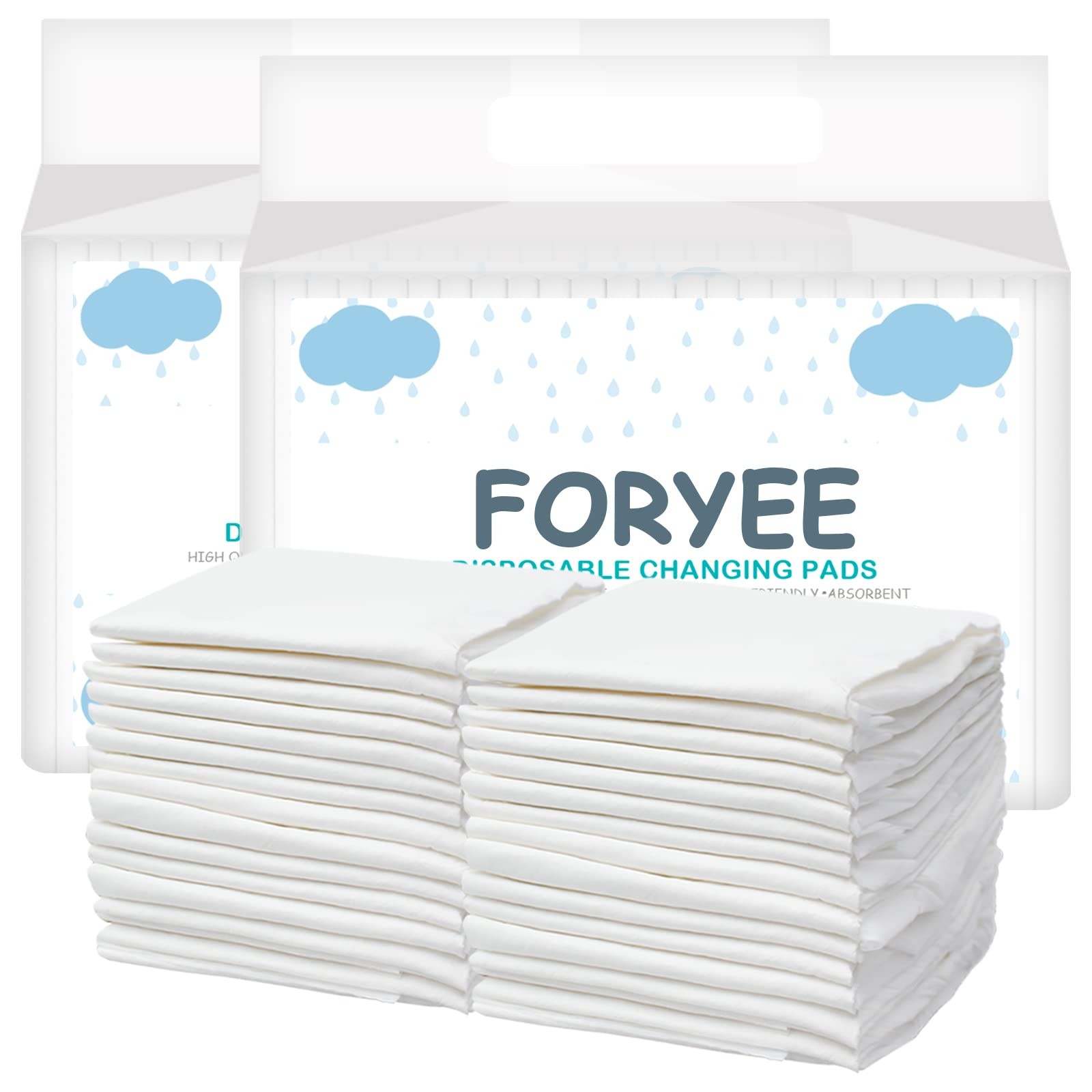 FORYEE Disposable Underpads 17 x 24 Inches (50 Pack) Incontinence Bed Pads He…