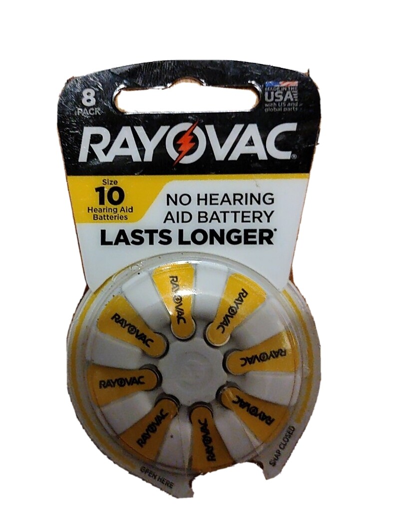 🔋Hearing Aid Batteries 8 Pack Size #10 RAYOVAC 1.45V (EXP 2024) Made in USA