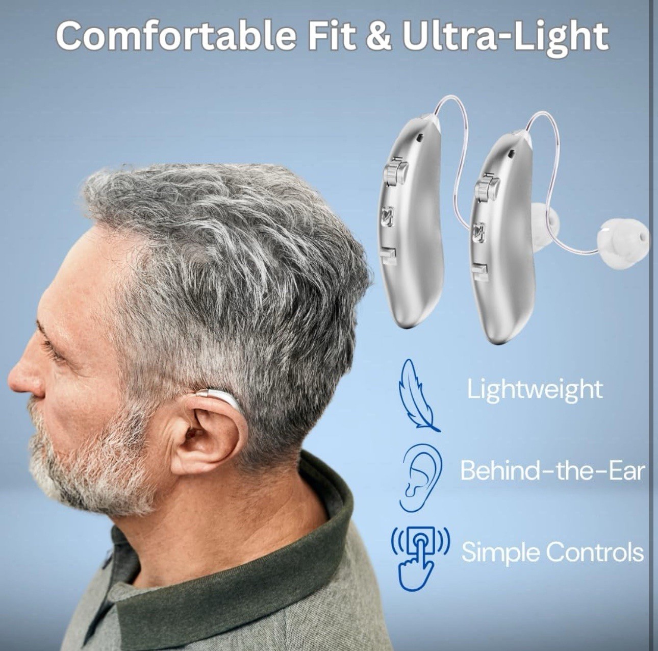 Rechargeable Hearing Aids for Seniors Adults – Noise Cancelling – Wireless Ch…