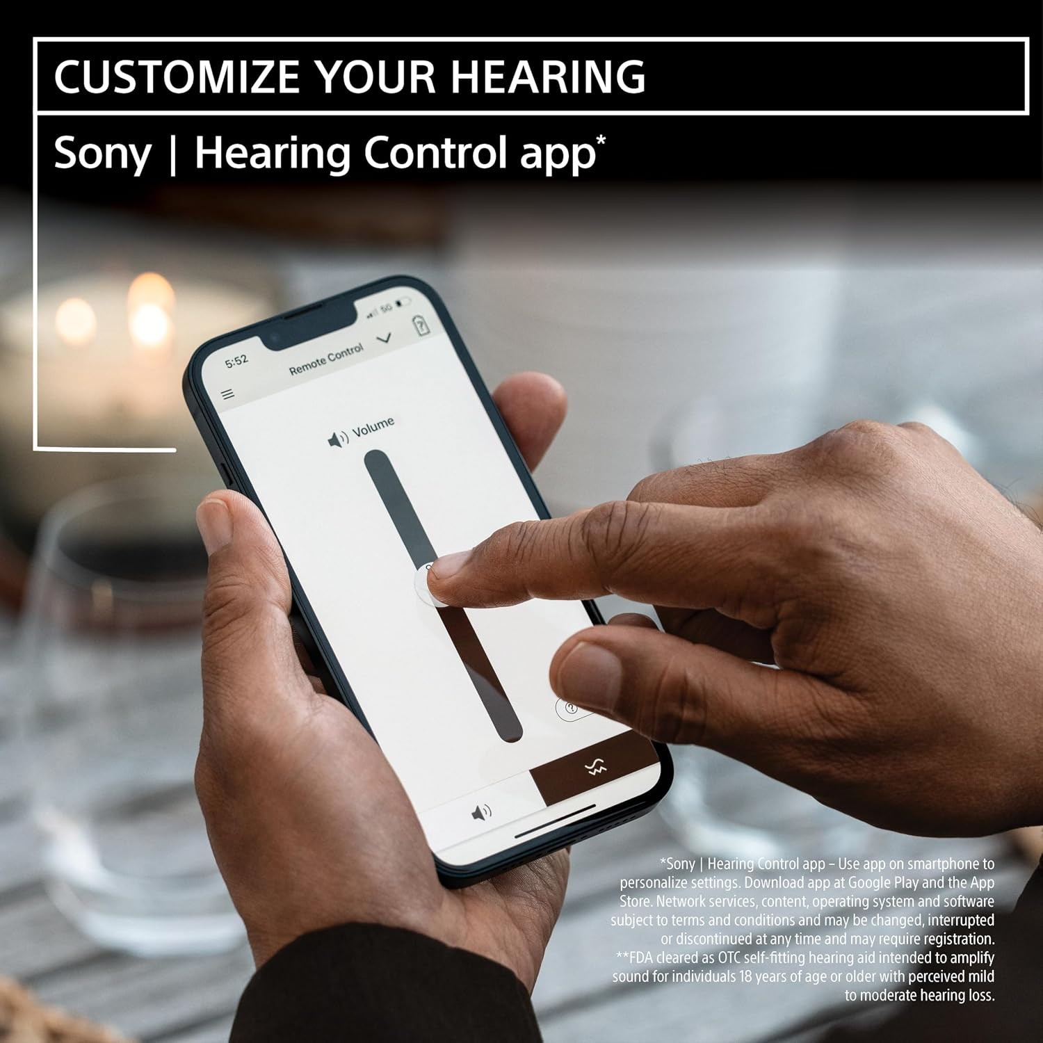 Sony CRE-C20 Self-Fitting Rechargeable OTC Hearing Aids