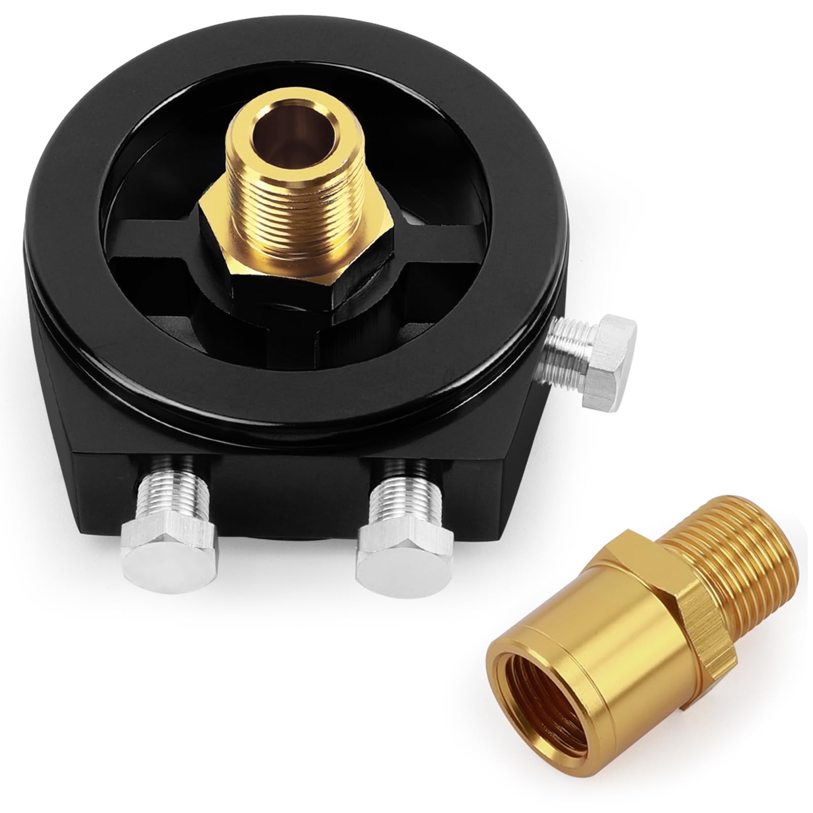 Tongze Oil Filter Sandwich Plate Adapter, Universal For M20 x 1.5 & Black