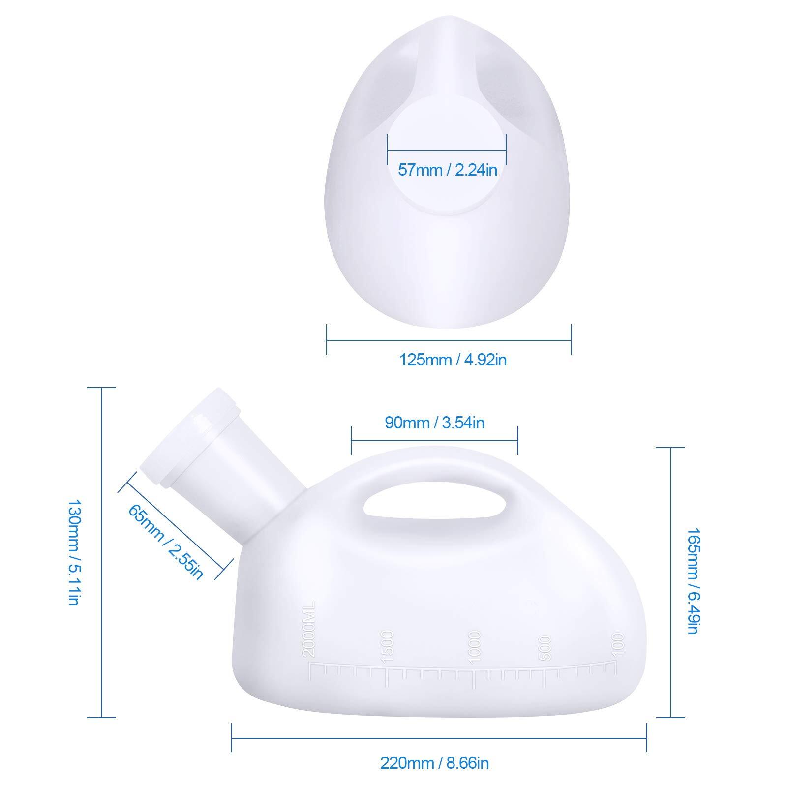 Unisex Potty with Lid and Funnel, Portable Pee Bottle for Men and Women, 2000…
