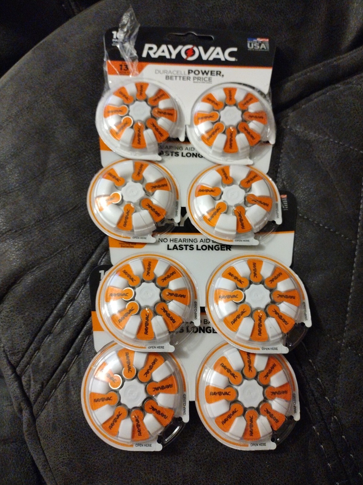 RAYOVAC 16-Pack: Size 13 Hearing Aid Batteries Best By Aug 2024 4 packs 64 batt