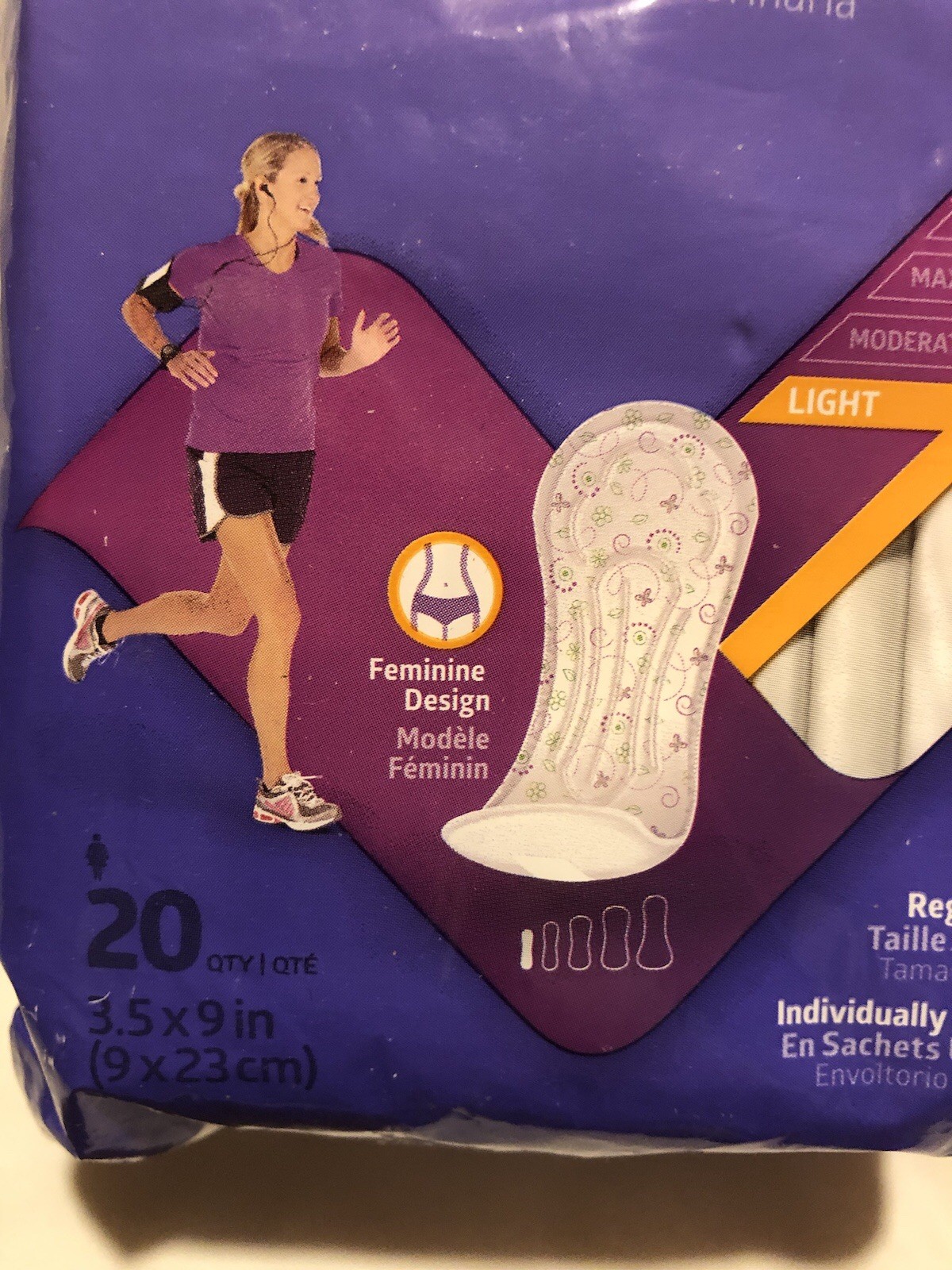 3 Packs FitRight Incontinence Bladder Control Pads, 3.5″ x 9″, 20 Count Each