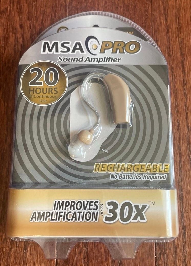 MSA PRO Rechargeable Sound Amplifier with Charging Cradle – 30X Amplification