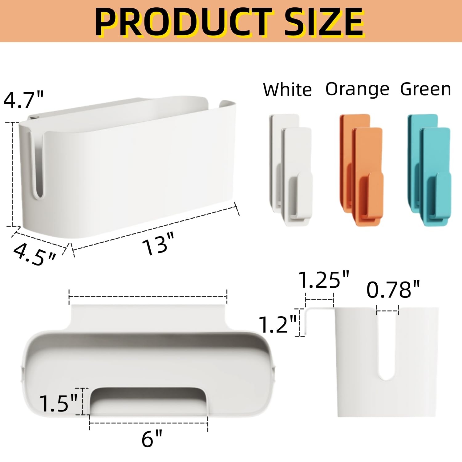 Bedside Organzier Caddy Hanging, Plastic Bunk Bed Shelf with Hooks, Large Sto…