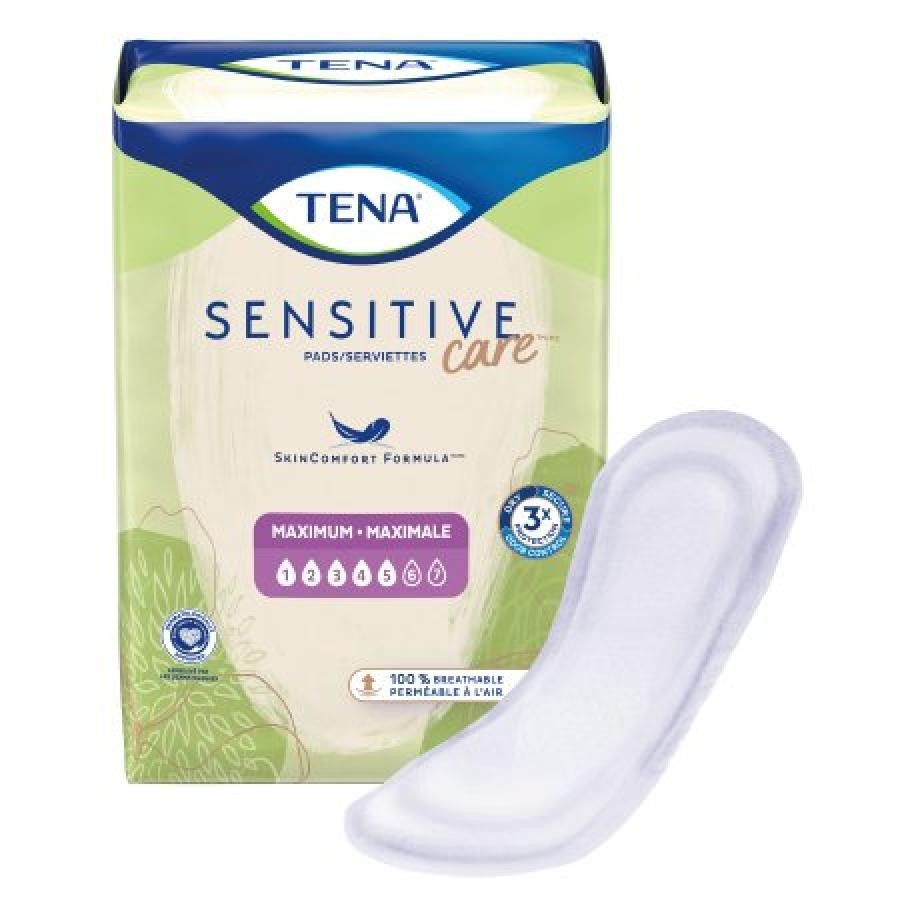 TENA Sensitive Care Pads Adult Female Disposable 13 In Length Heavy Absorb 56 Ct