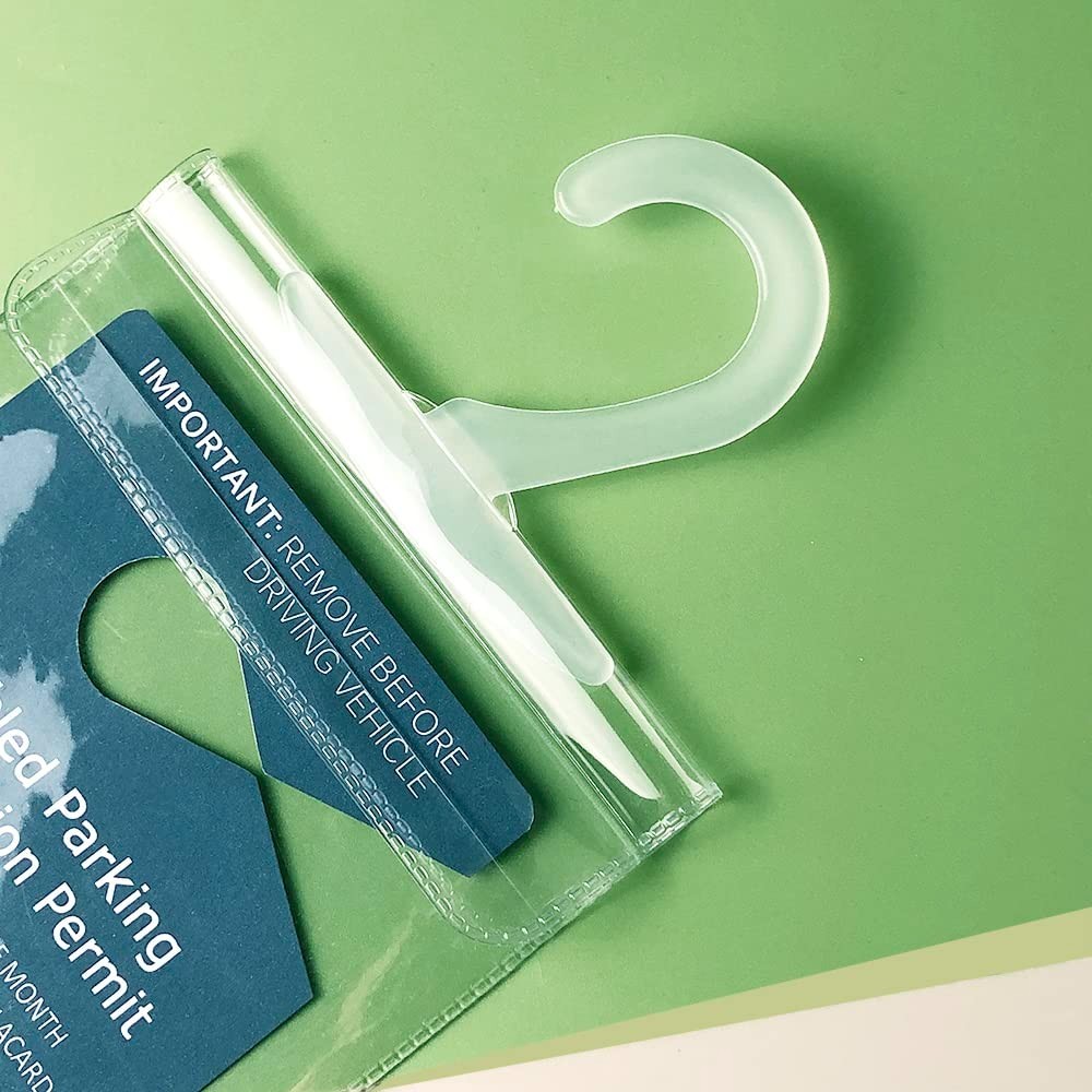 Tbuymax Disabled Parking Permit Holder Clear Placard Cover Hanger 2 Pack