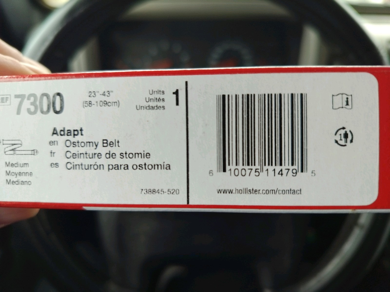 Adapt Ostomy Appliance Belt Medium 23 to 43 Inch Hip Size 1 Inch Wide Elastic