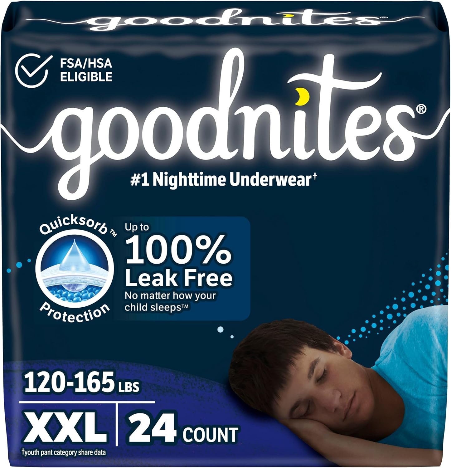 Boys’ Nighttime Underwear, Size XXL 120-165 lbs, 24 Ct 2 Packs of 12, Packagi…