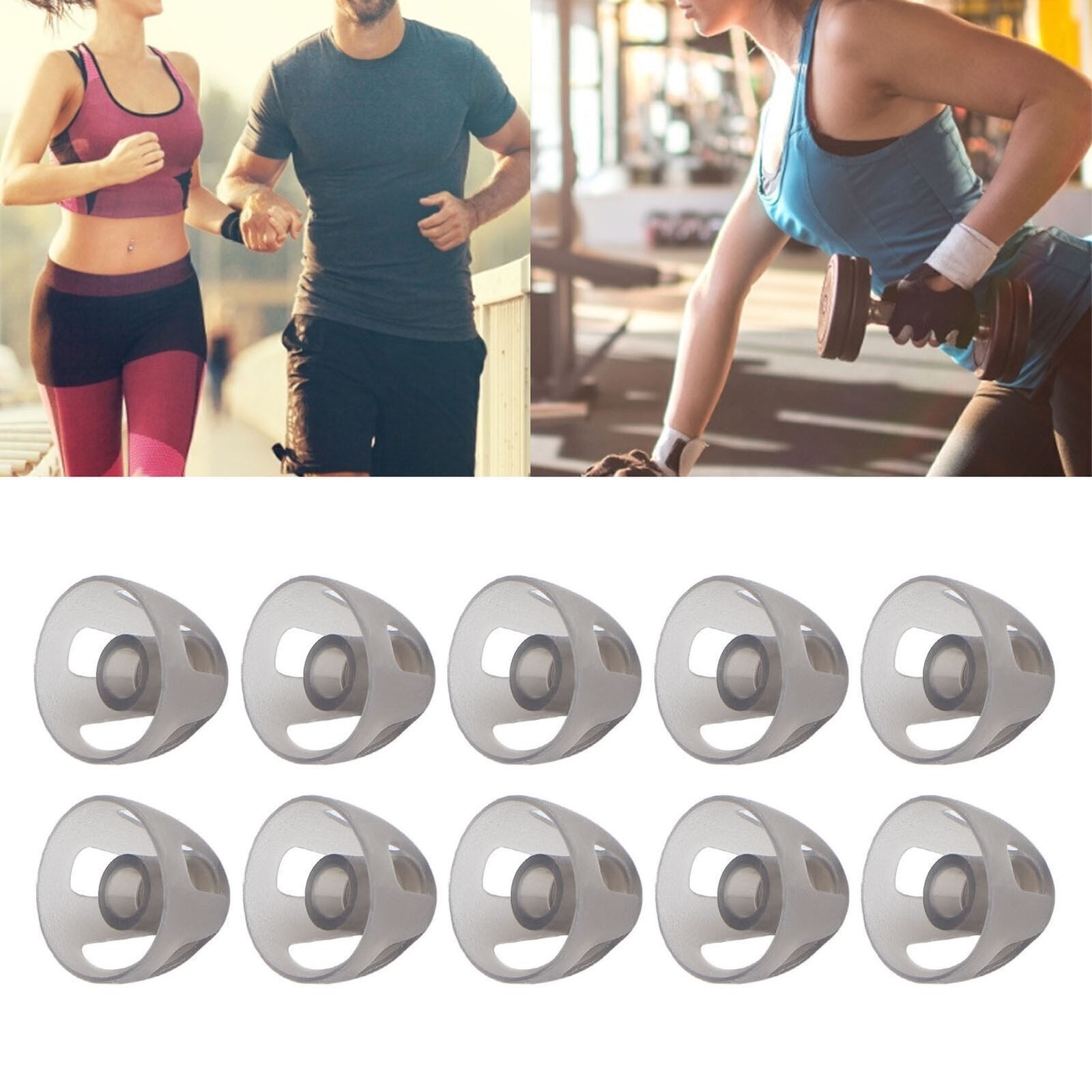 10 Pcs Hearing Aids Dome Soft Open Domes Black Layer Replacements Eartip