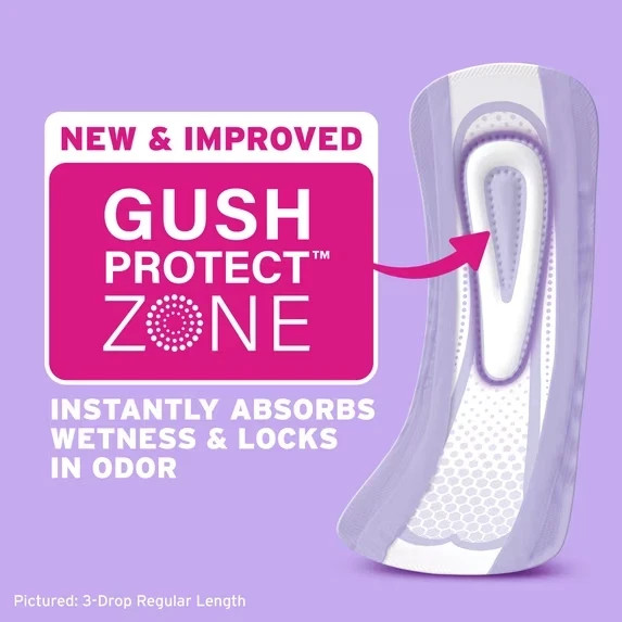 Poise Ultra Thin Incontinence Postpartum Pads 6 Drop Ultimate Long 26 Count