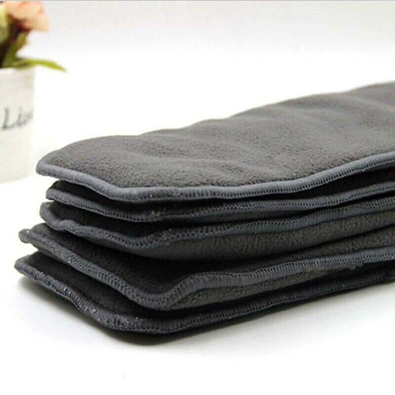 5 Layers Bamboo Charcoal Cloth new Nappy Liner Insert Washable Adult Diaper
