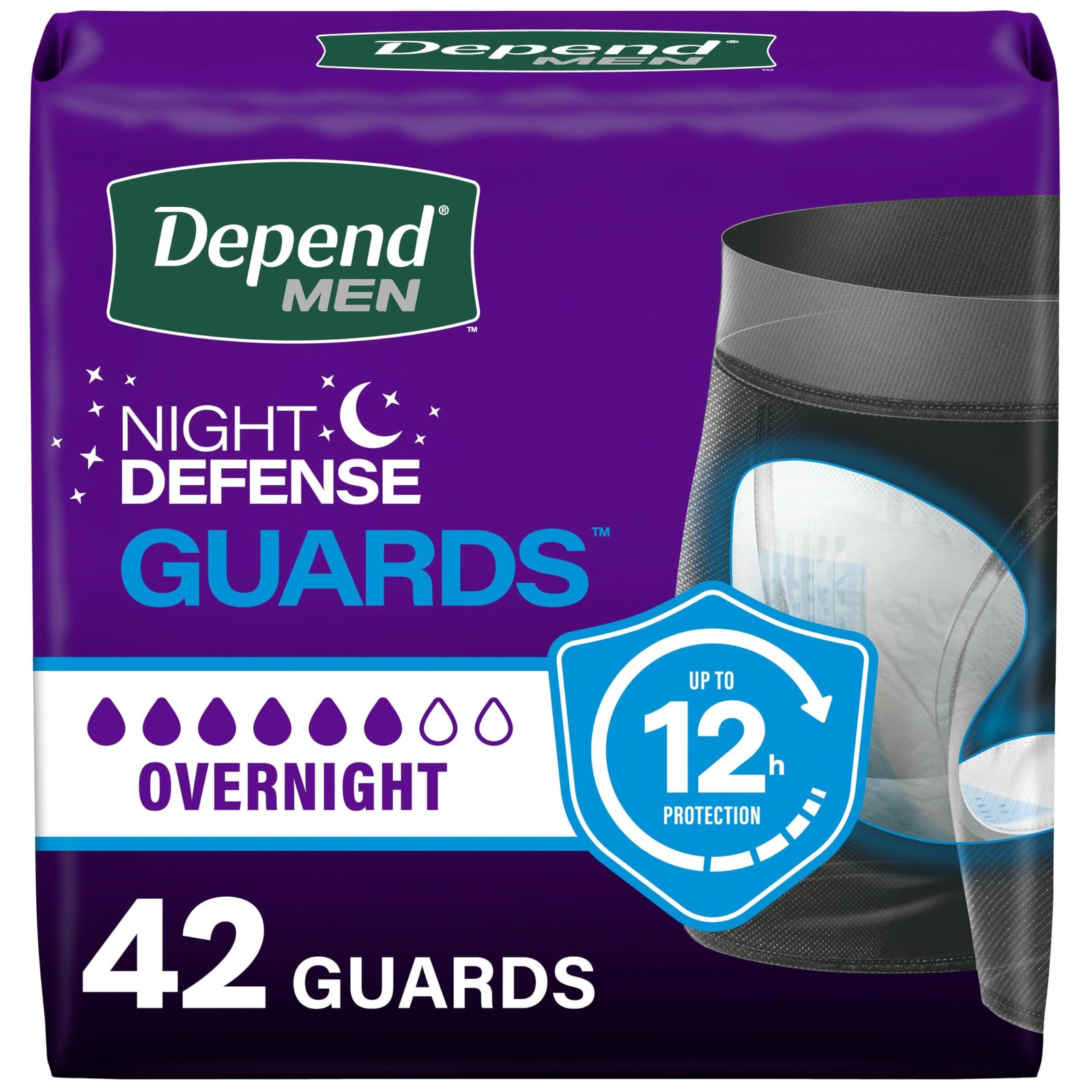 Guards Incontinence Pads for Men, Overnight Absorbency, 42 Count, Packaging M…
