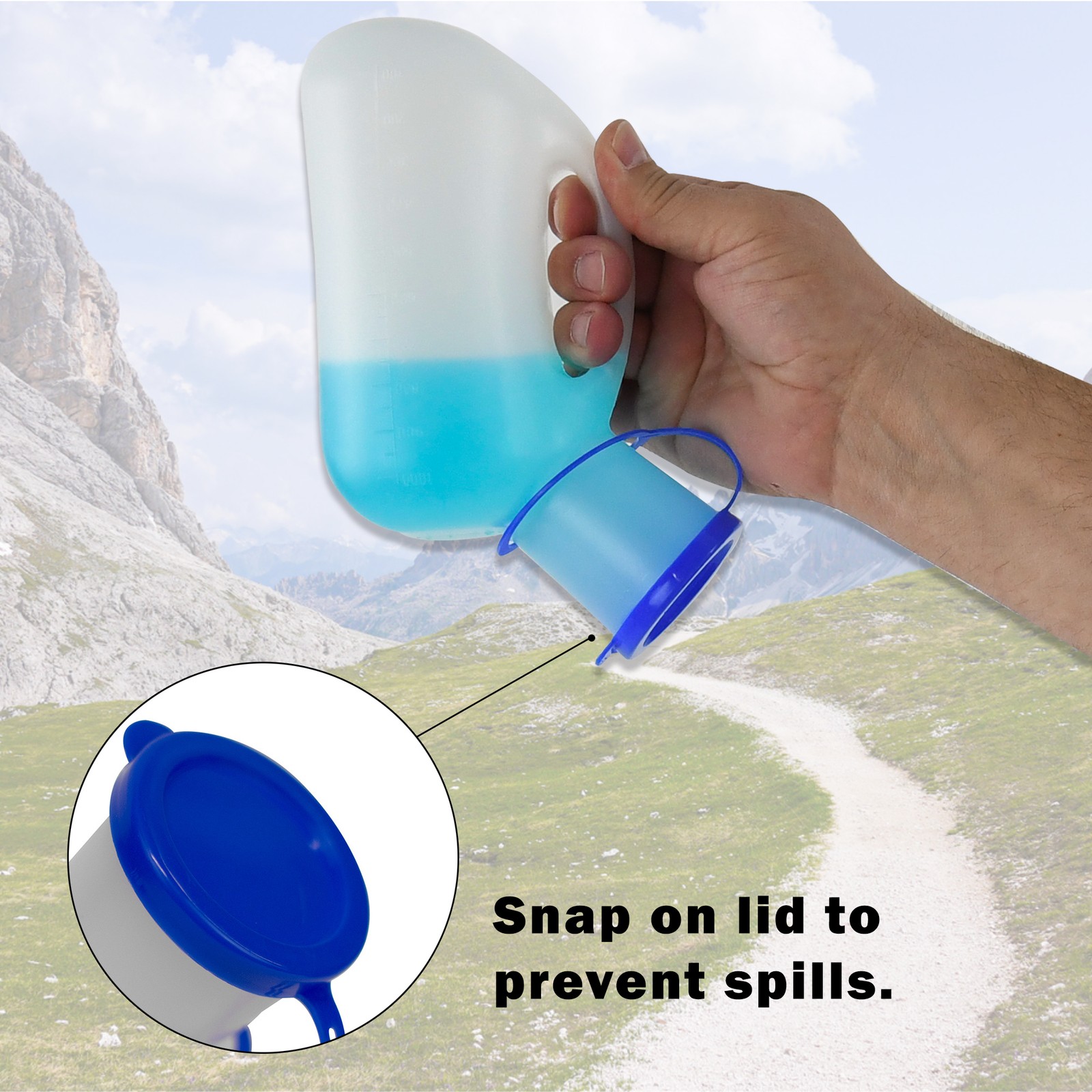 Travel Urinal Bottle for Men, Women 1000 mL Car Camping Road Trip Essentials