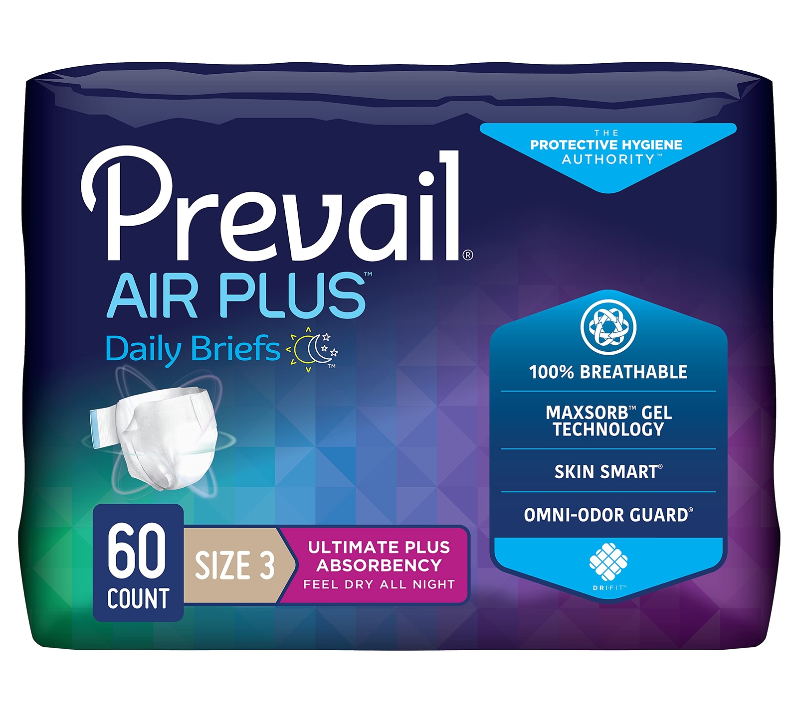 Size 3 Incontinence Briefs MaxSorb Gel Odor Guard Breathable Technology