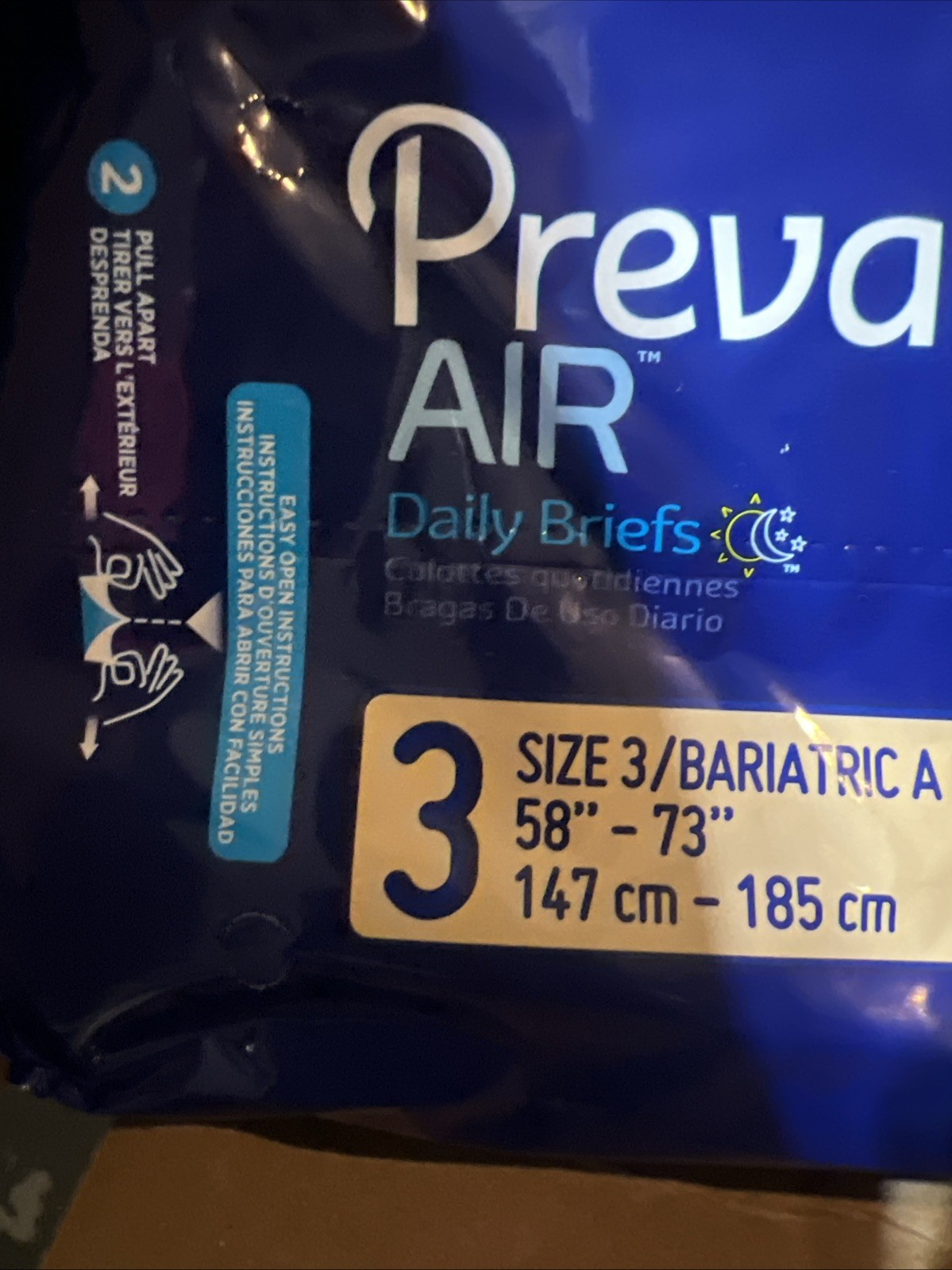 Prevail Air Daily Incontinence Briefs, Ultimate Absorbency, Size 3, 60 Ct