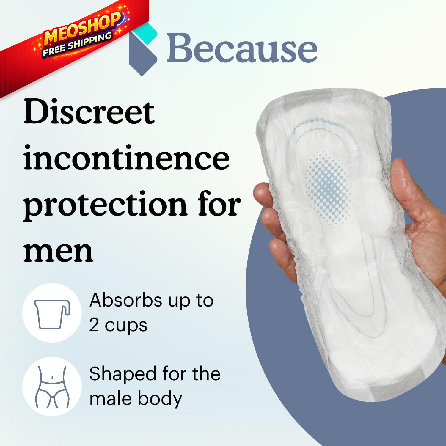 20 Count (Pack of 1), Because Premium Guards for Men – 20 Pack Discreet,…