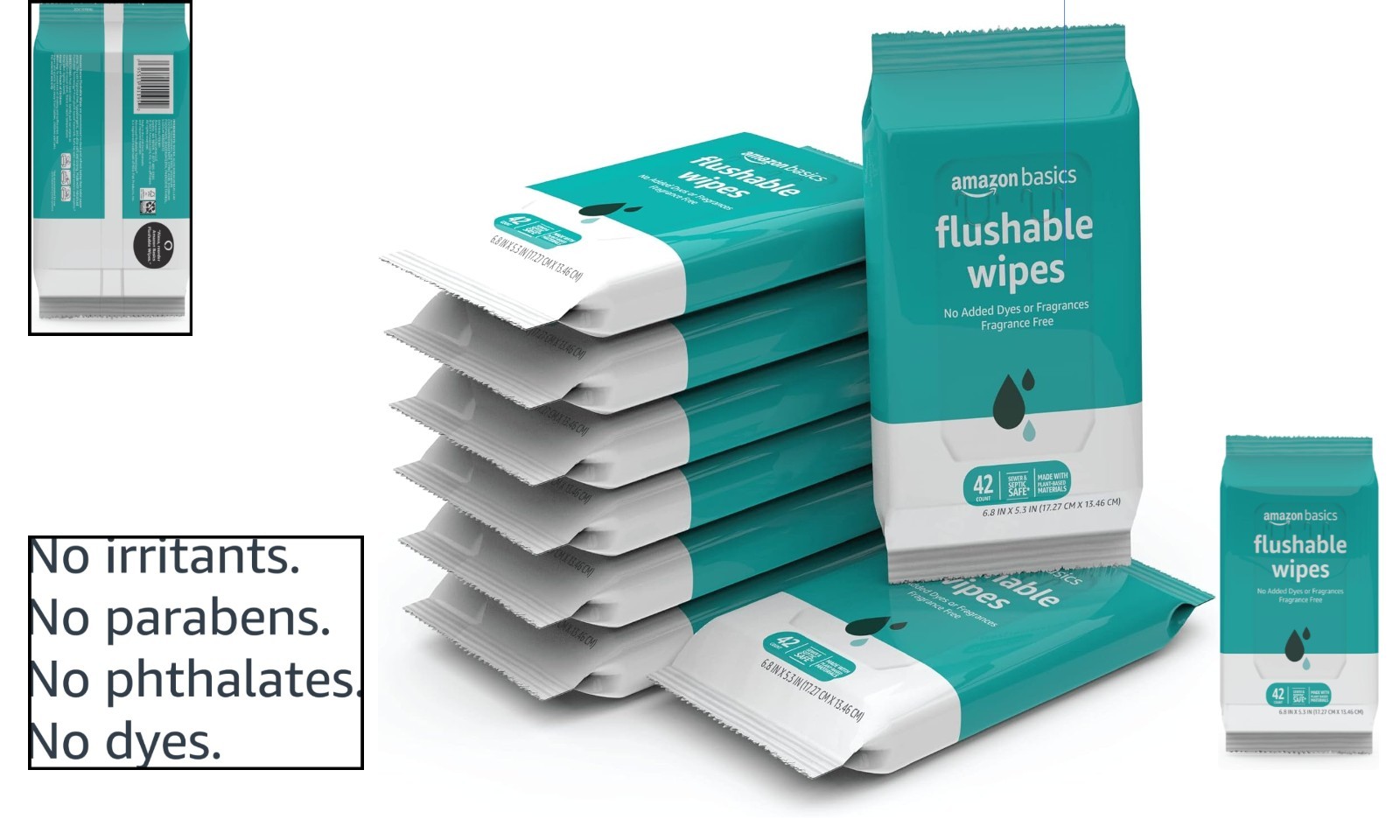Plant-Based Flushable Wipes – 336 Count Adult Hygiene Essentials, No Fragrance