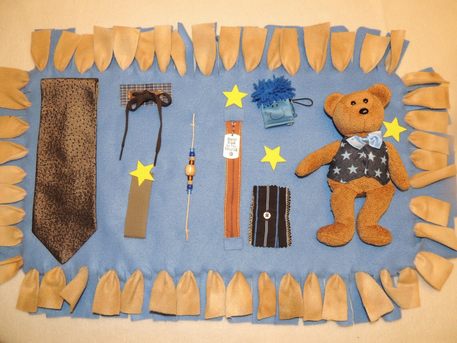 Handcrafted Fleece Fidget Activity Mat for Dementia Patients