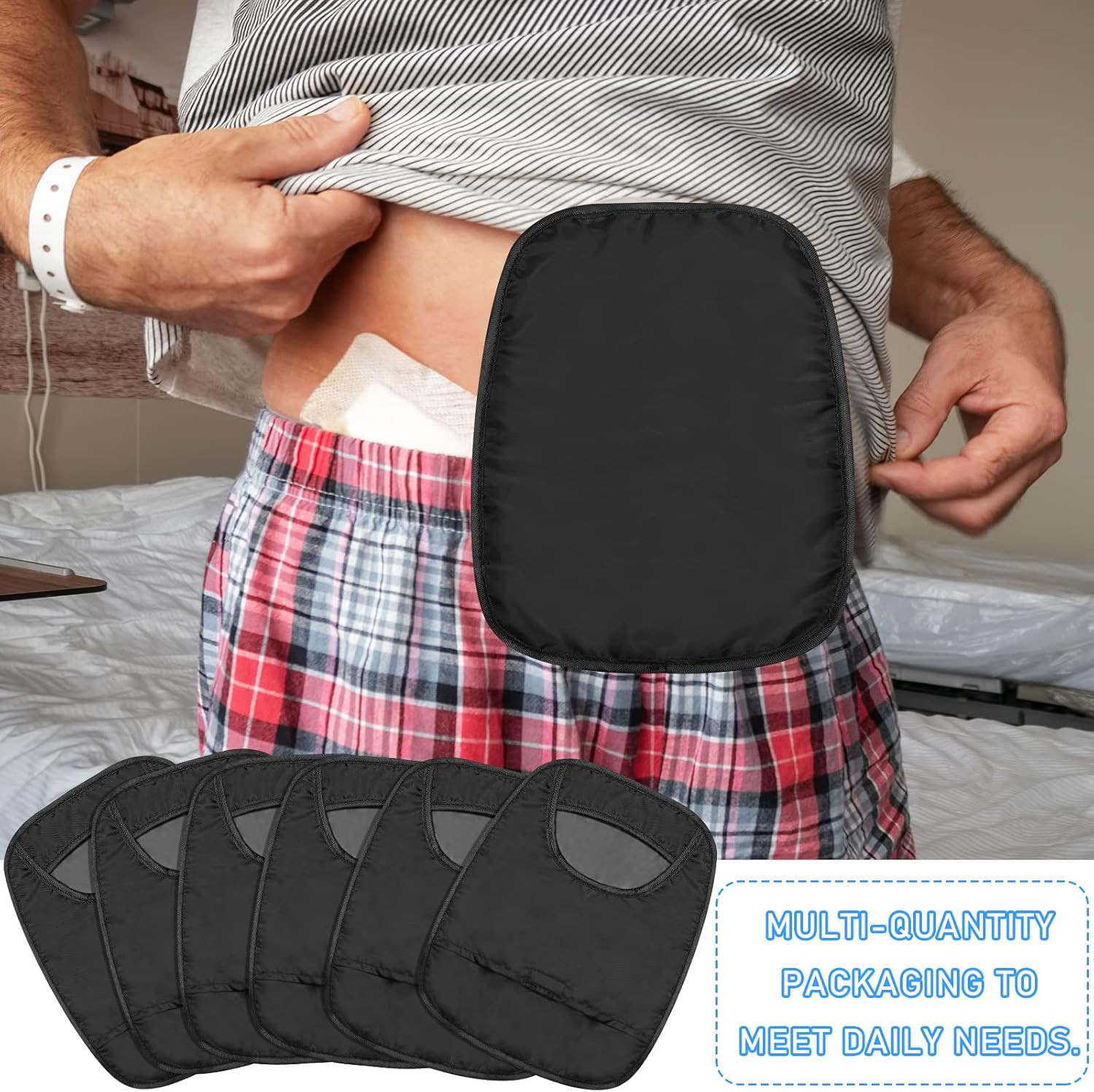 6 Pcs Ostomy Bag Covers Waterproof Ostomy Shower Cover Stretchy Lightweight Colo