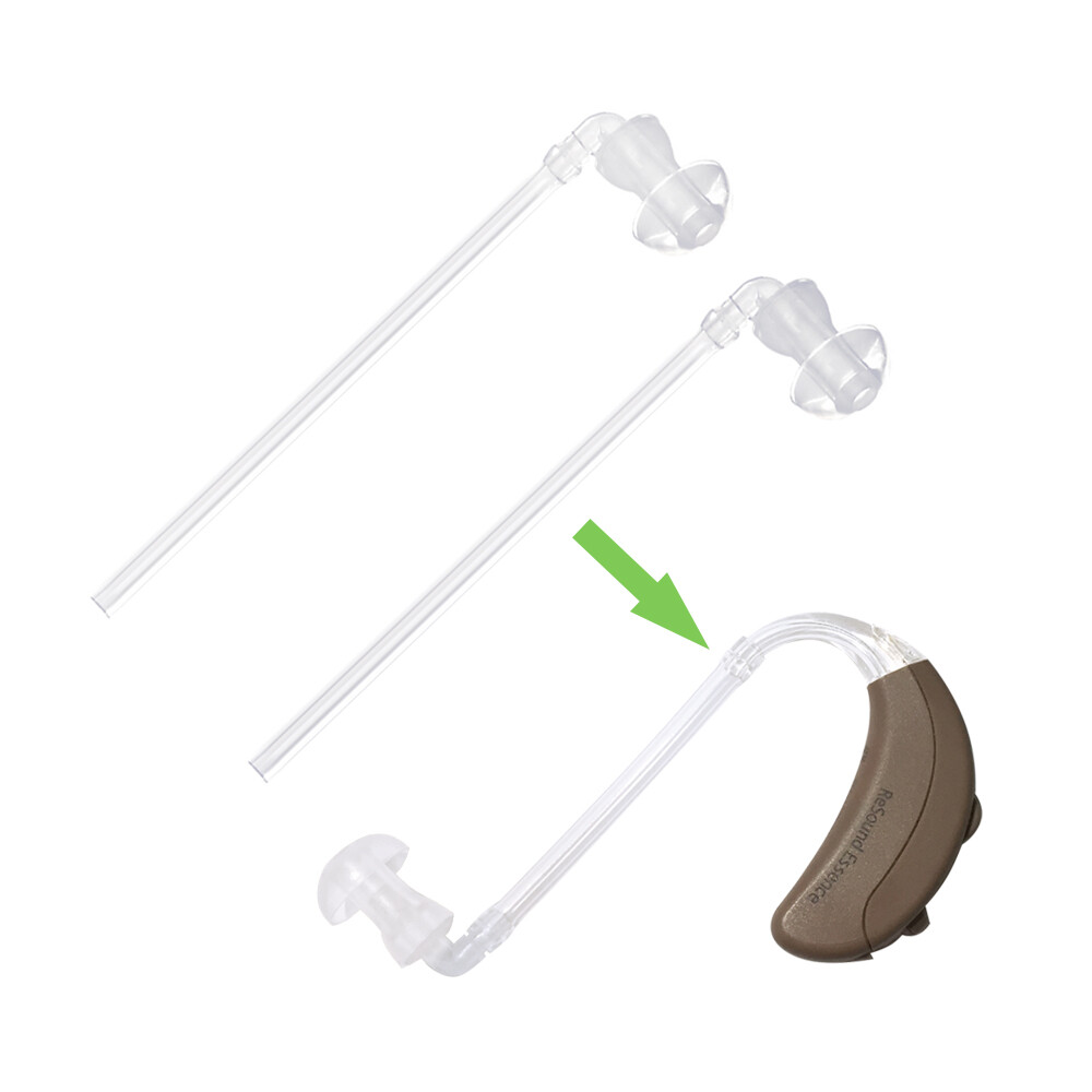 (2pcs)Silicone Dome Ear Plugs With Tubing Eartip with Tube for BTE Hearing Aids